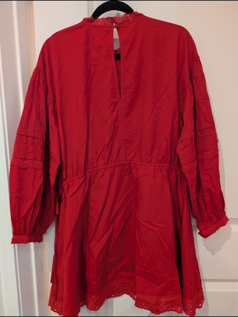 🤍🌹✨ Damson Madder Clancy Mini Dress w/Puffed Sleeves and Lace Trim Details W12 - Picture 2 of 16